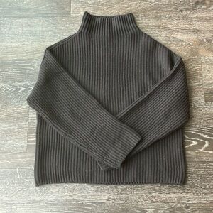 Black Everlane Felted Merino Funnel Neck Pullover